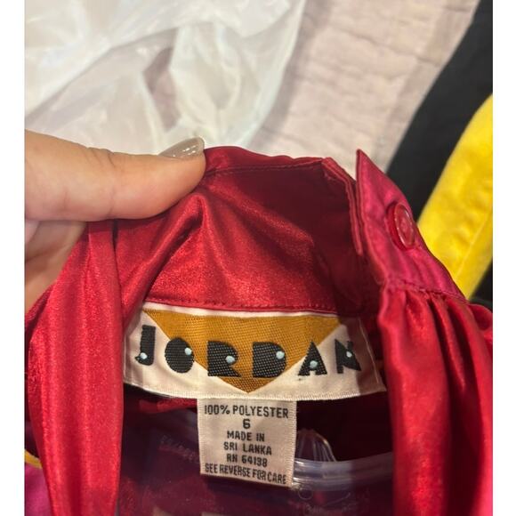 Jordan Vintage Red Long Sleeve Turtleneck Button Back Blouse Size 6 - Picture 6 of 6